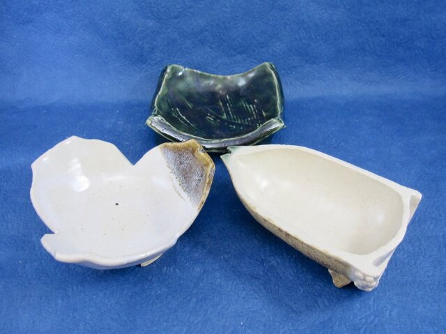 陶器 豆皿・豆鉢:向付3点セットその2(m-11)の画像1枚目