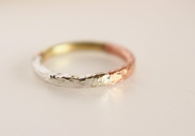 キラキラ 3色 Ring Silver+Brass+Copper の画像1枚目
