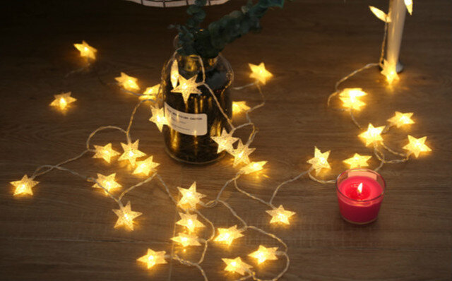 星のガーランドライト モビール星ランプ クリスマス 誕生日 ウェディング Iichi ハンドメイド クラフト作品 手仕事品の通販
