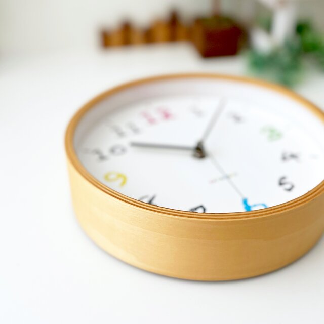 KATOMOKU plywood clock 14 km-85NA 掛け時計 木製 曲げわっぱ | iichi
