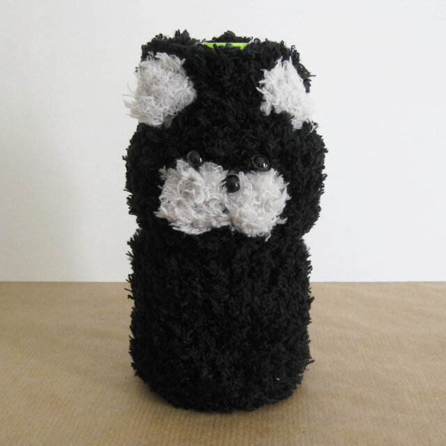 ペットボトルカバー(350ml) ねこ ブラック