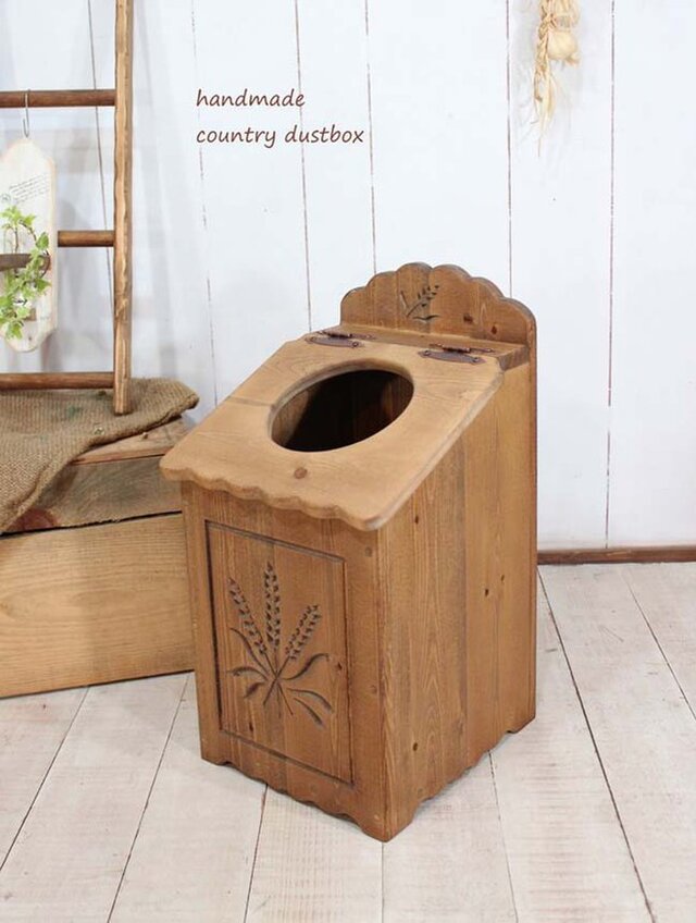 麦穂のカントリーダストボックス　ゴミ箱 | iichi ハンドメイド・クラフト作品・手仕事品の通販