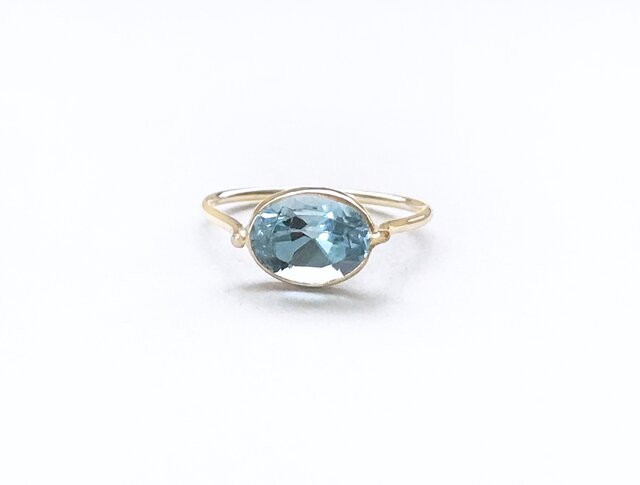 一点もの k18 Blue Topaz リング/ 受注製作の画像1枚目