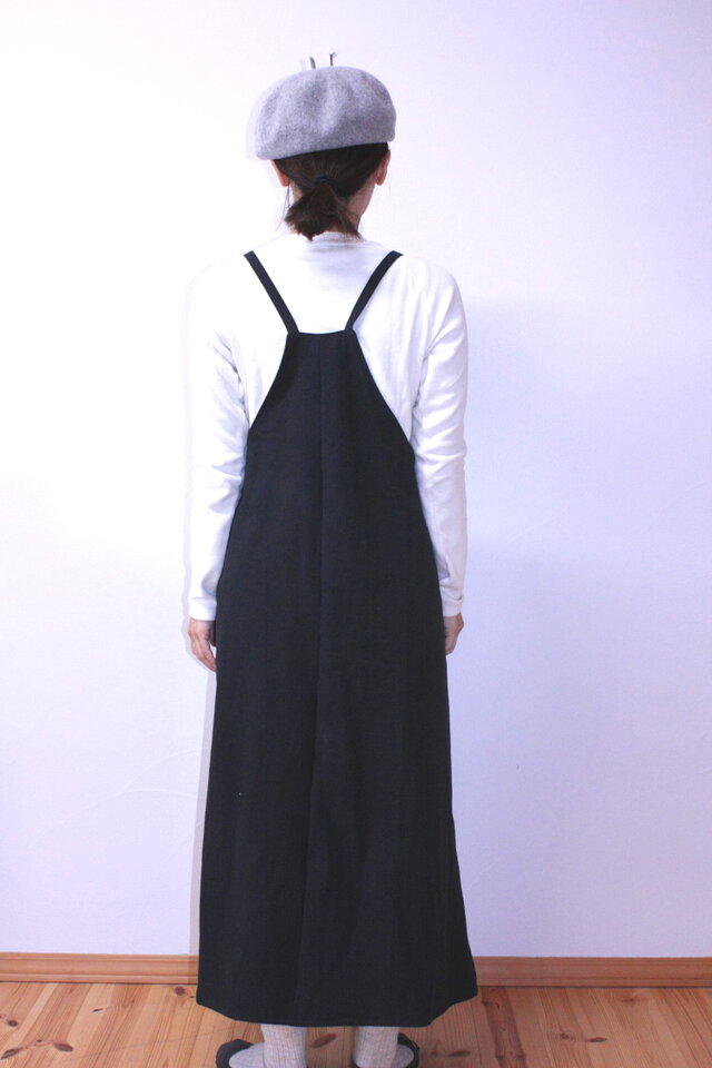 大人のサロペットエプロンワンピース