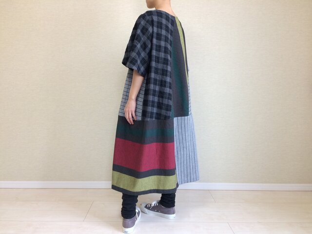 ※オーダー品※半袖ゆるワンピ002(グレー系)の画像1枚目
