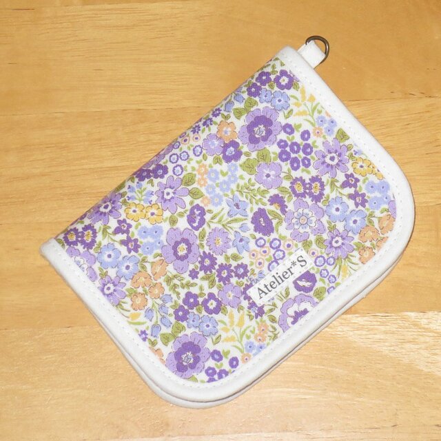 【再販】二つ折り財布★小花柄(パープル)の画像1枚目