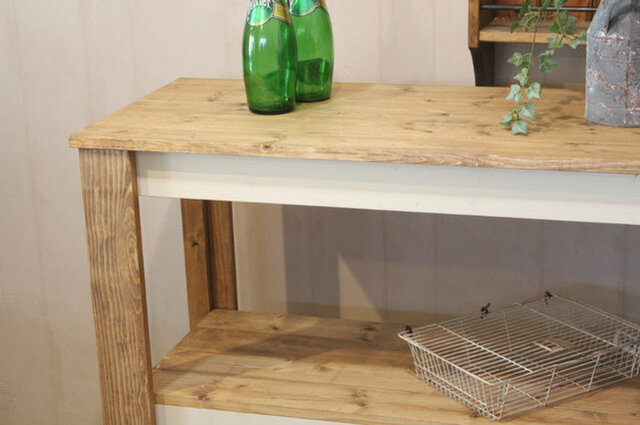 ハンドメイド　ホワイトシャビーオープンラック(L) ホワイトシャビーオープンラック(L) | iichi 日々の暮らしを