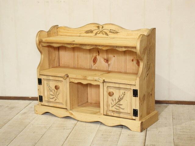 ハンドメイド　麦穂のスタンドシェルフ　オープンシェルフ　4段 麦穂の大きなスパイスラック スタンドシェルフ | iichi 日々の暮らしを