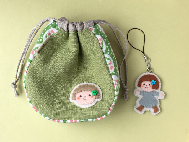 m様オーダー品 きんちゃくととこちゃんストラップの画像1枚目