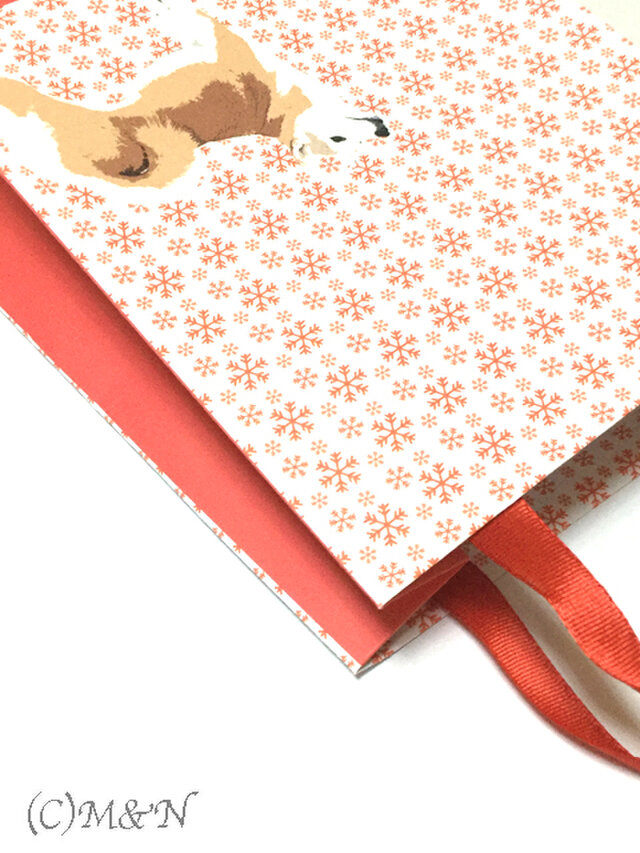 柴犬イラストの紙袋 クリスマスバージョン2枚組 Iichi ハンドメイド クラフト作品 手仕事品の通販