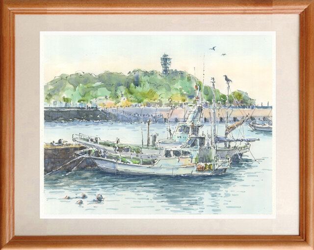 水彩画(漁港)№159 水彩画(漁港)№159 水彩画(漁港)№159 絵画