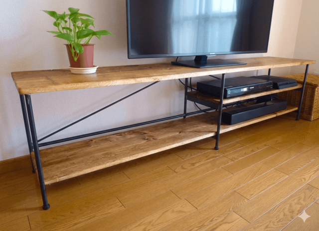 送料無料（送料込価格）】 アイアン ウッド テレビラック DX