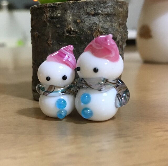ガラス 雪だるま♡の画像1枚目
