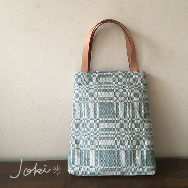 bag[手織りAライン手提げバッグ]エメグリーン