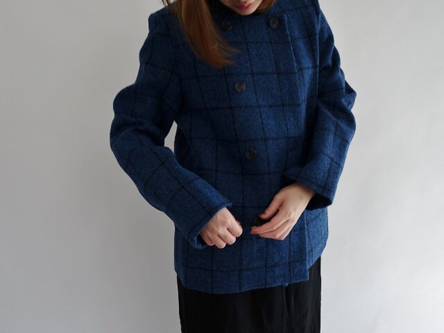 ヒステリックス　ダブルボタン ツイードコート 送料無料】ハリスツイードダブルボタンノーカラーコート | iichi 日々