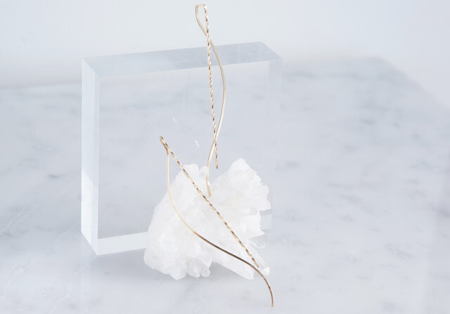 【Minimalism】14KGF Earrings,Spiral -A-の画像1枚目