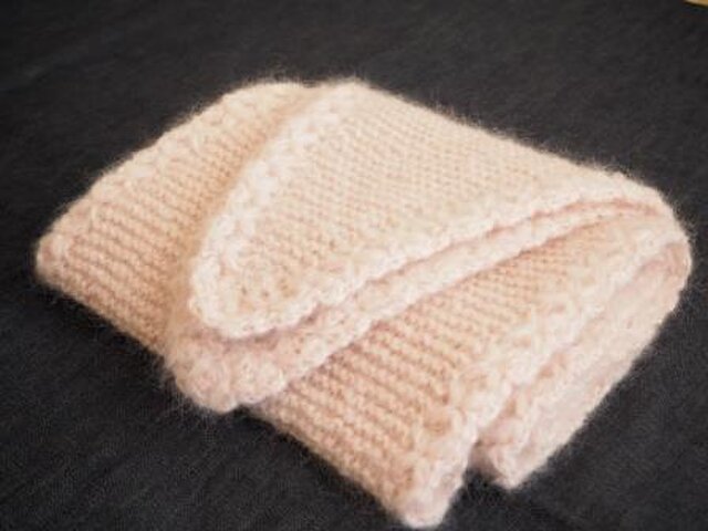 ウールモヘアのふわふわマフラー＊ベビーピンク | iichi 日々の