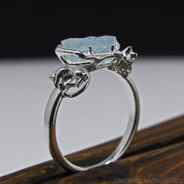 アクアマリンと猫 指輪  Aquamarine & Cat Ring ll