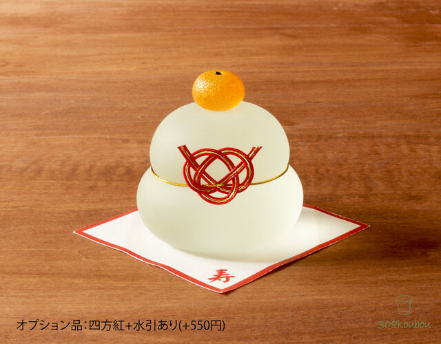 新品未使用　ガラス鏡餅 ガラスの鏡餅 （L） MK-L | 能登島ガラス工房