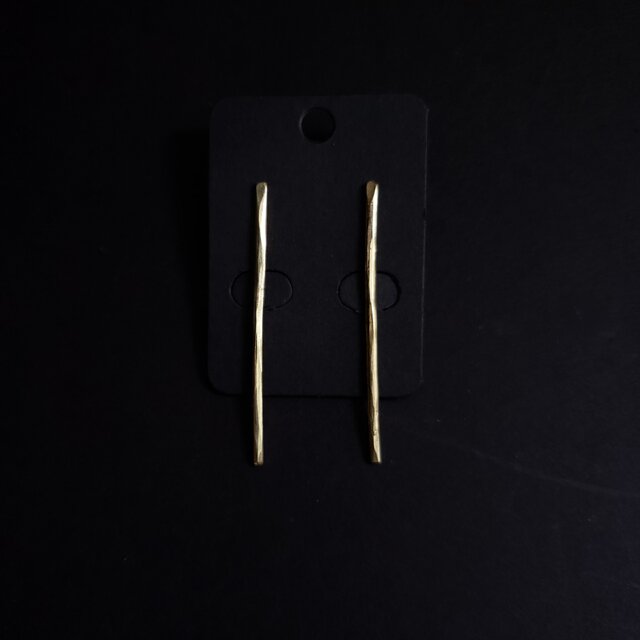 brass stick studs earringsの画像1枚目