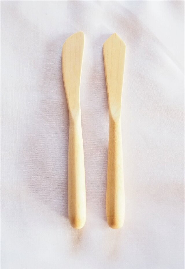 木製バターナイフ ハードメープル 先三角刃デザイン iichi ハンドメイド・アンティーク・食品・ギフト・手作り