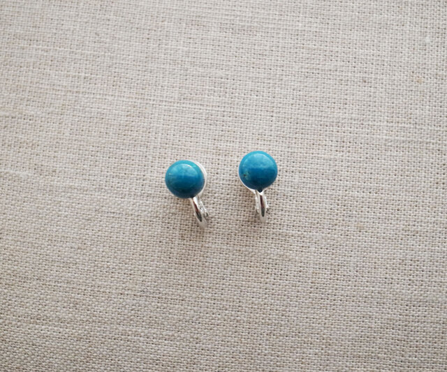 クリソコラの一粒イヤリングの画像1枚目