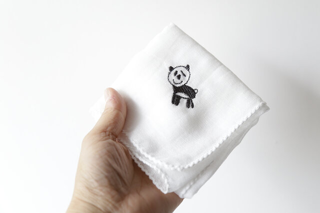 ガーゼハンカチ(パンダ)の画像1枚目
