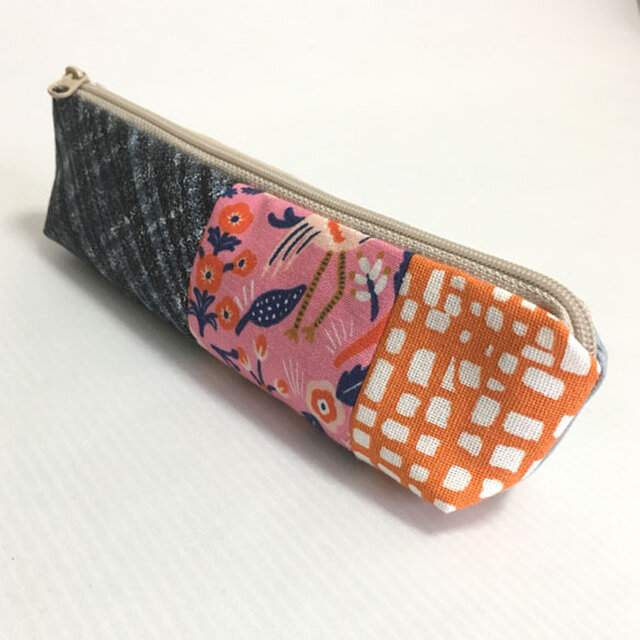 【送料無料】ペンケース めがねケース ピンクとグレーの画像1枚目