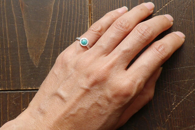 Turquoise ring(sv)☆ターコイズ☆シルバー☆リング☆誕生石☆天然石