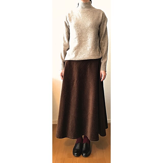 コーデュロイ ロングフレアースカートの画像1枚目