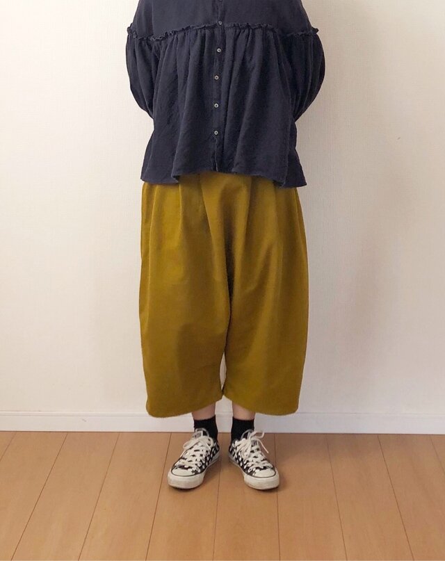 ワイドなバルーンパンツ　C&S　フレンチフランネル【マスタード】