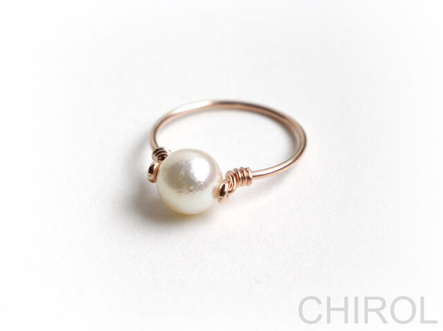 1398 美品❣️ あこや真珠　4-7.5mm テリすごく良い　パールリング ○ アコヤパール リング○/ 14kgf pink | iichi 日々の暮らしを