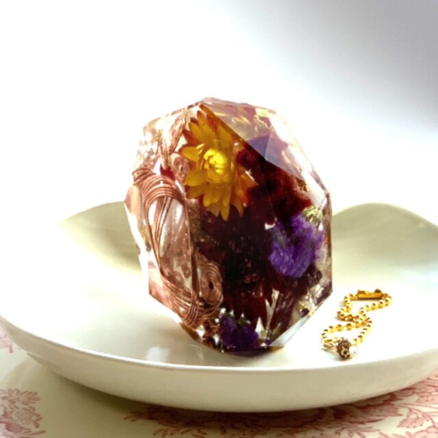 ート型オルゴナイト～シトリン入り～ オルゴナイト 八角推 シトリン