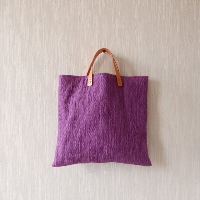 【SALE】裂き織りのくたっり手さげバッグの画像1枚目