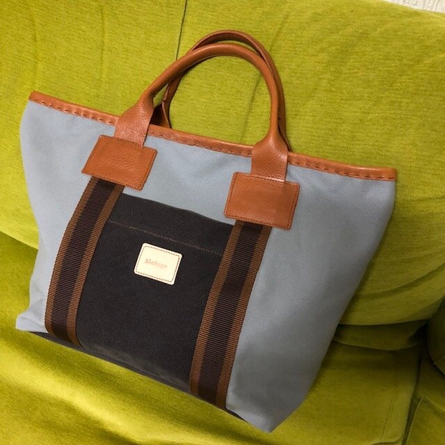 帆布とレザーのトート