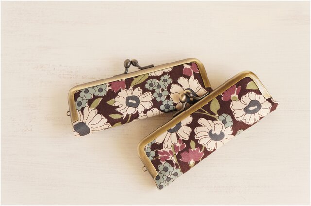 ■リバティープリントのがま口印鑑ケース【L】 / カレンダイム■ hanko case (lbt-cld)の画像1枚目