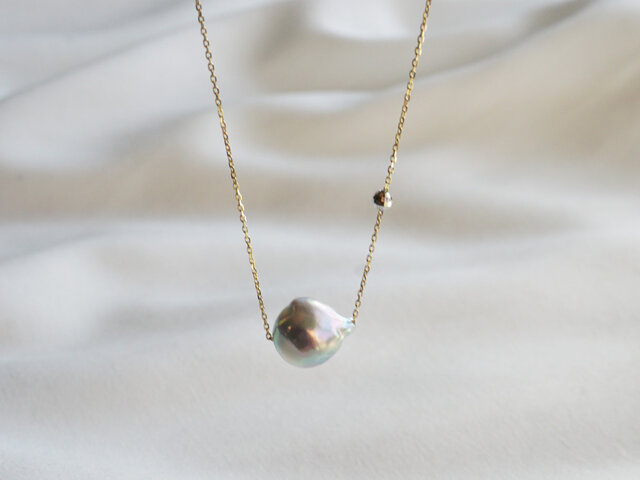 お値下げ中♡本真珠K10 ネックレス ＆ブレスレットペア あこやナチュラルバロックパールの1粒ネックレス K10 | iichi 日々の