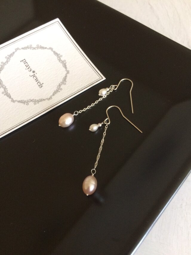 Silver925 rice drop pearlの画像1枚目