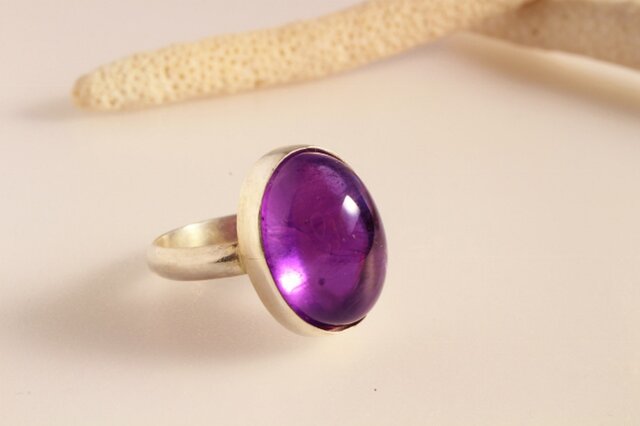 宝石質 アメジスト Silver Ring の画像1枚目