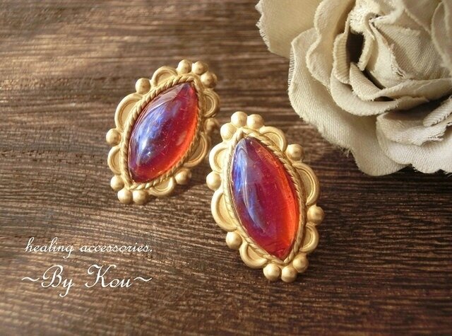 ~§:Decorative:§~ vintage dragon’s breath ピアス。の画像1枚目