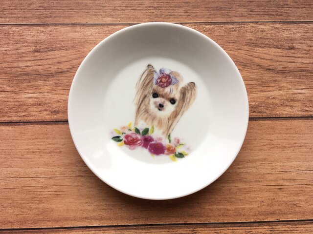 名入れ可! ヨークシャテリア 小皿の画像1枚目