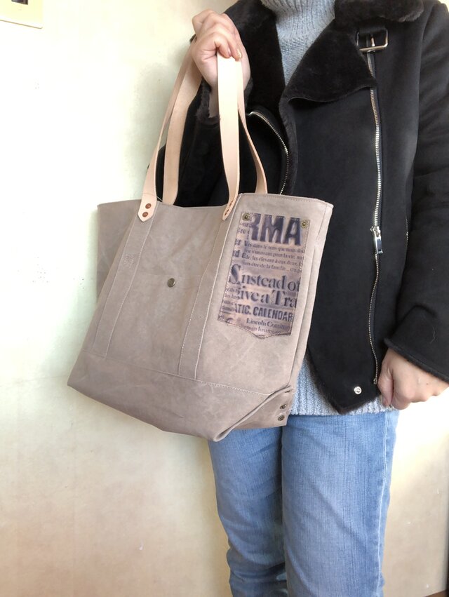 宅急便送料無料☆army duc basic tote bag M+ glay beigeの画像1枚目