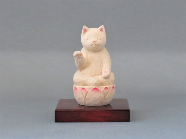 木彫り 阿弥陀猫 猫仏1902 | iichi 日々の暮らしを心地よくする