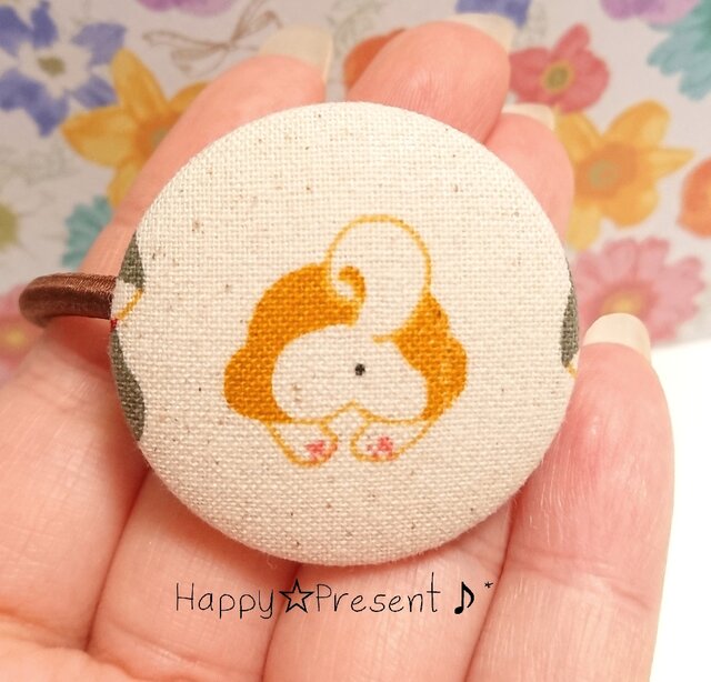 再販!柴犬の可愛いくるみボタンのヘアゴム❤✨⑧ 送料無料 お尻 犬 大人可愛い プチギフト ラッピングの画像1枚目