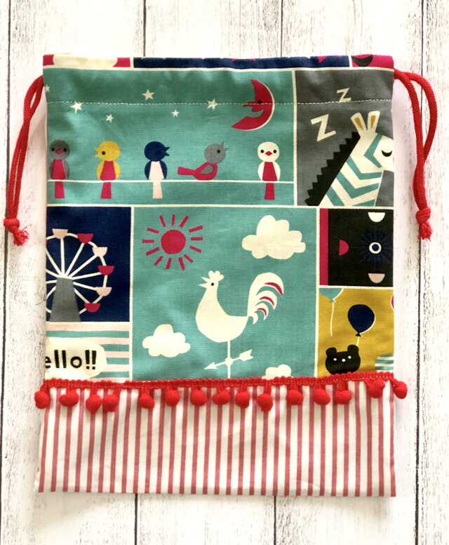 切り替えが可愛い♡巾着袋❷の画像1枚目