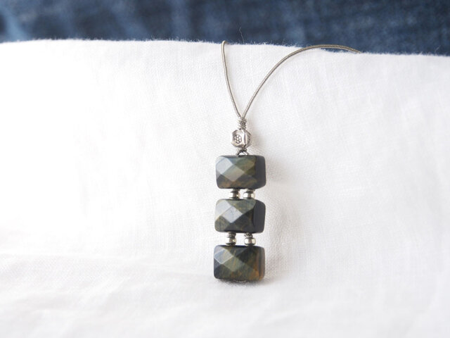 Rectangle Pendant(タイガーアイ)の画像1枚目