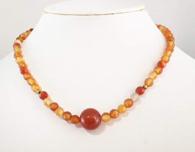 太陽の宝石◇カーネリアンK14GFネックレス | iichi 日々の暮らしを