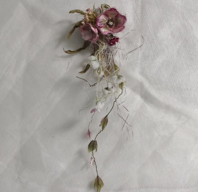 布花リース(アネモネ、ナデシコ、スイトピー)の画像1枚目