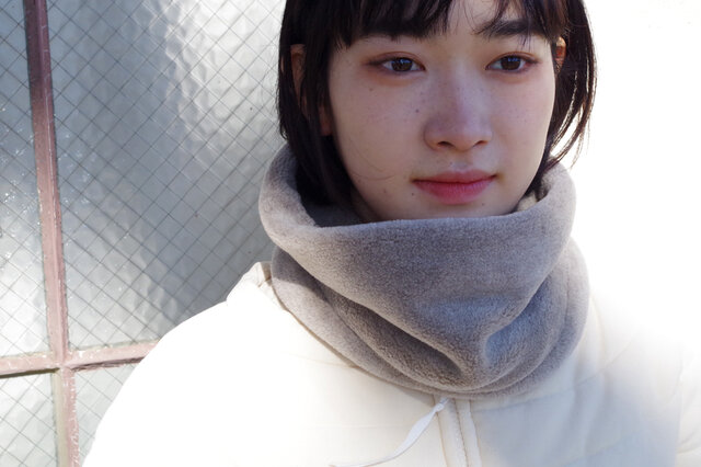 Organic Cotton Fur ヤク混グレージュ ネックウォーマー【ミドルサイズ】の画像1枚目