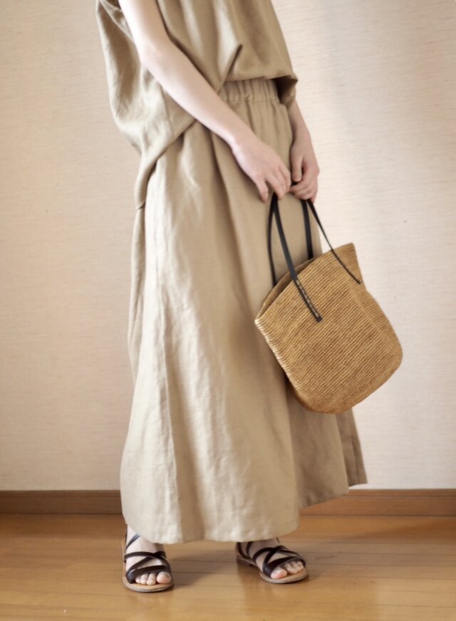 ロングワイドパンツ キャメルの画像1枚目